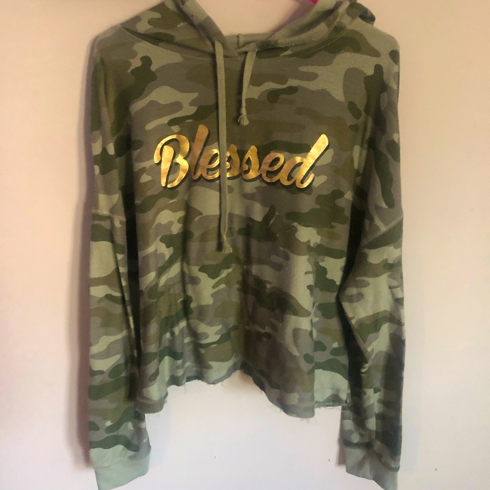💖5/$25 Blessed camo hoodie lightweight (XL)